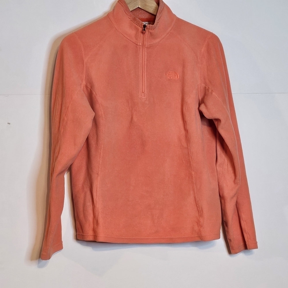 The North Face Glacier 1/4 Zip Fleece Pullover Wmns Medium Tropical Coral #A7YP